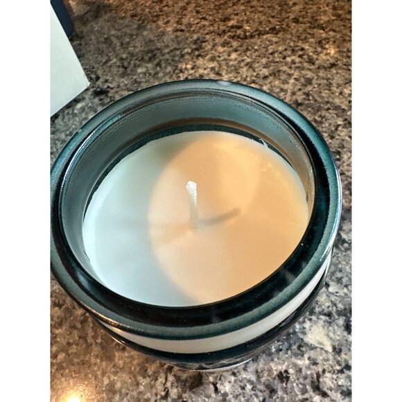 Leoben Candle Co Jasmine Santal 18oz 1 Wick Teal Glass Jar Soy Wax Candle w/Lid - Picture 5 of 5